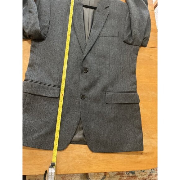 Michael Kors Jacket Mens 42L Gray Herringbone Two Button Blazer Suit Coat Career - Picture 7 of 13